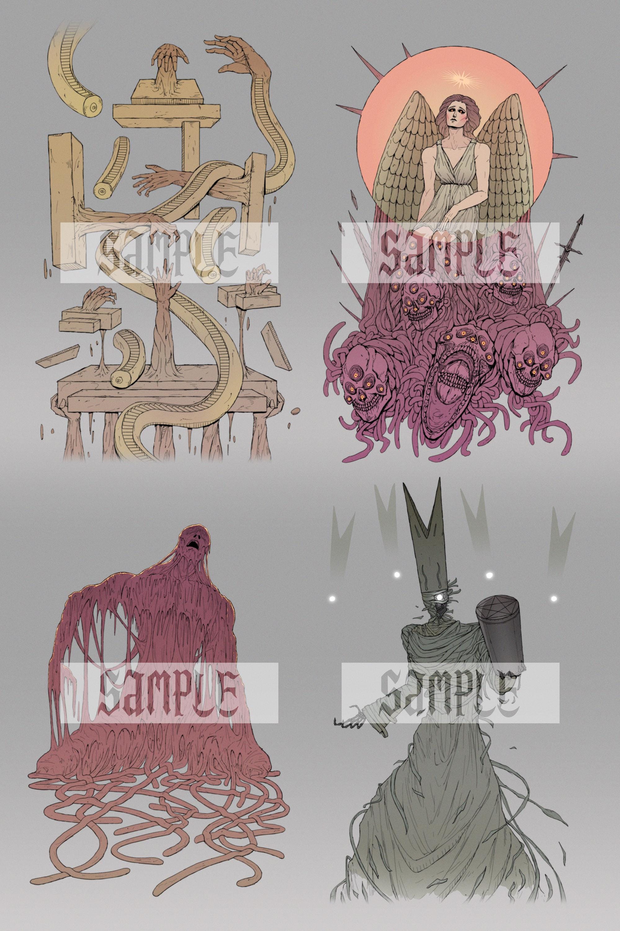Hideous Tome Artbook – Gothic & Dark Fantasy Illustrations | 92 Page Printed Book