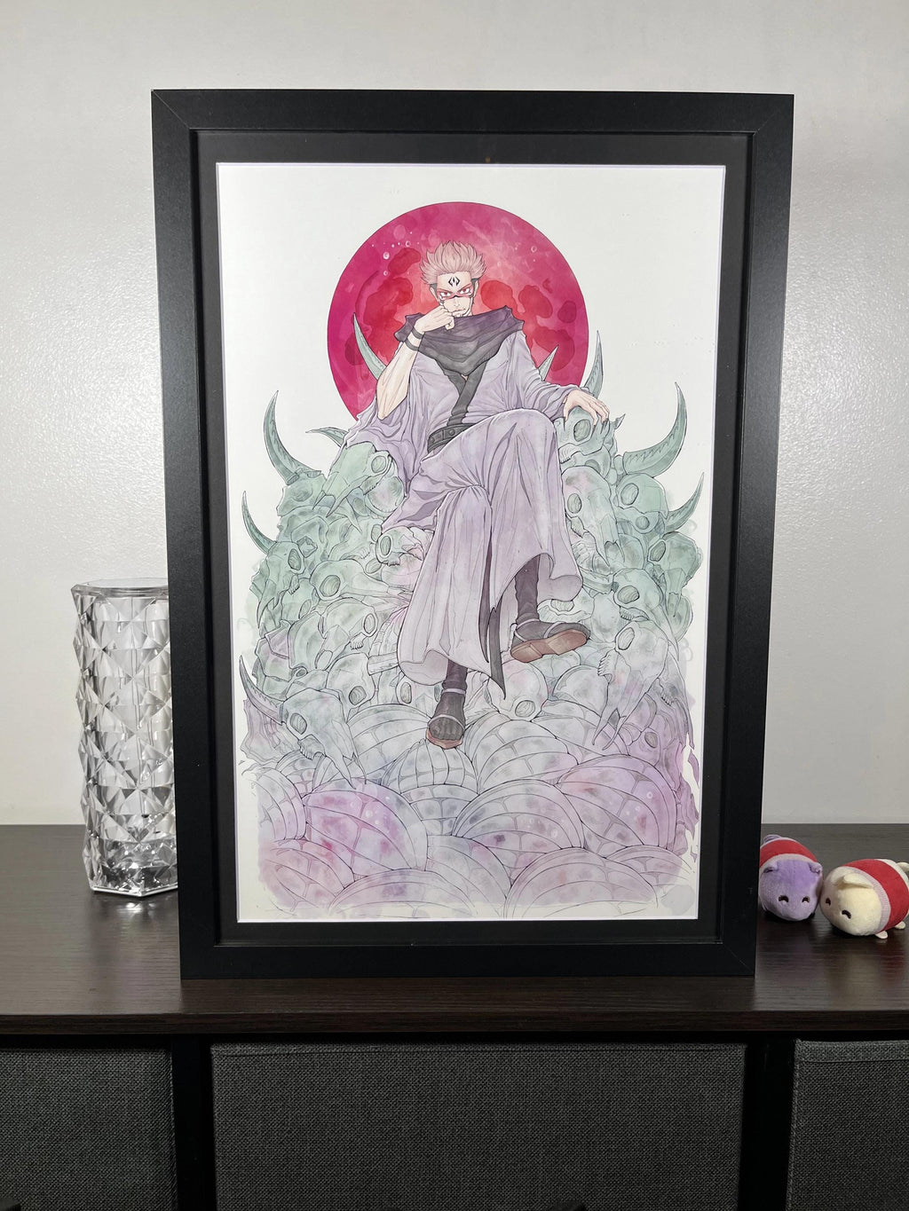 Sukuna Art Print | Jujutsu Kaisen Watercolor Poster | Anime Villain Wall Decor | 12x18 Fantasy Illustration