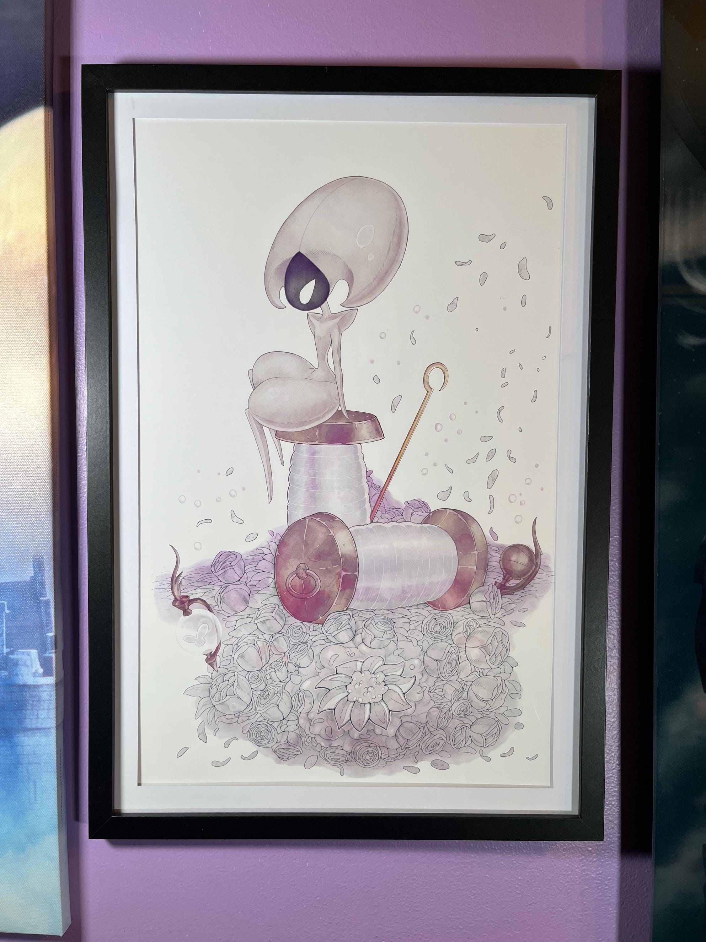 Lace Watercolor Print | Hollow Knight Silksong Watercolor | 12x18 Wall Decor