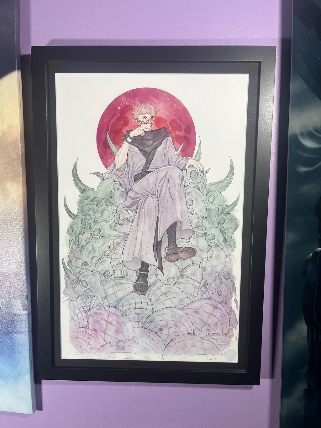 Sukuna Art Print | Jujutsu Kaisen Watercolor Poster | Anime Villain Wall Decor | 12x18 Fantasy Illustration