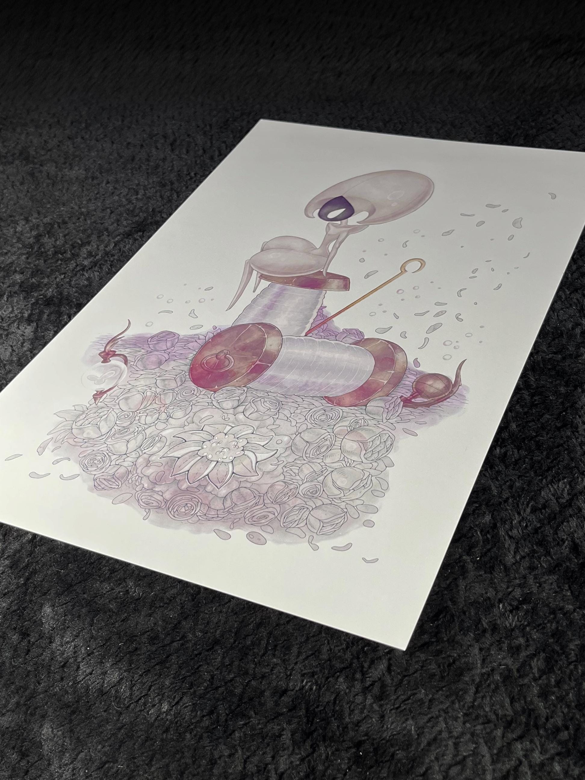 Lace Watercolor Print | Hollow Knight Silksong Watercolor | 12x18 Wall Decor