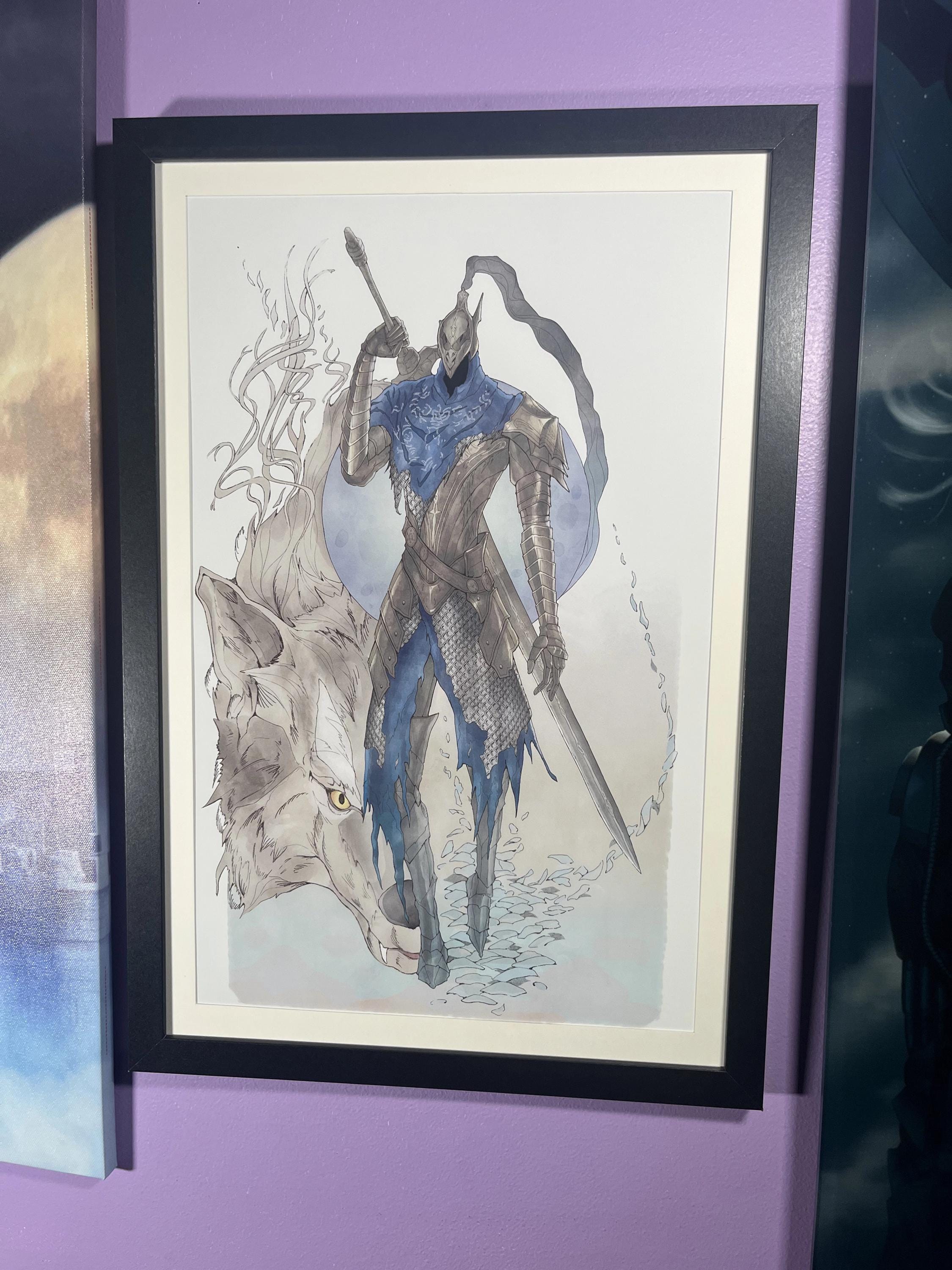 Knight Artorias Art Print | Dark Souls Gothic Watercolor | 12x18 Fantasy Wall Decor