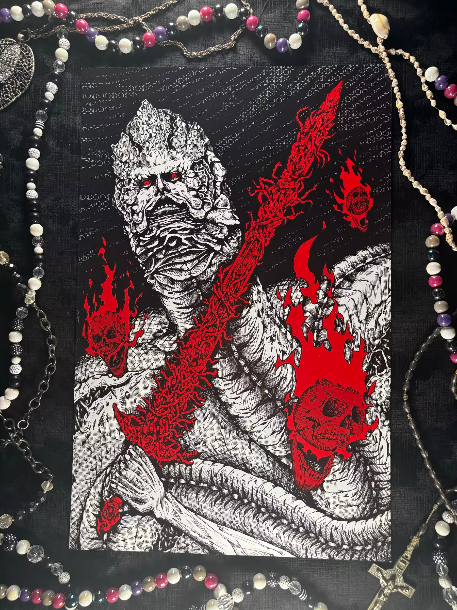 Rykard Art Print | Elden Ring 11x17 Detailed Decor | Blasphemous Blade | Black and Red