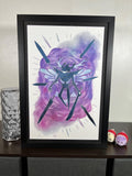 Roaring Knight Art Print | Indie RPG Villain Fan Art | Dark Fantasy Silhouette 12x18 Wall Decor
