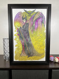 Maleficent Art Print | Sleeping Beauty Watercolor Disney Villain | 12x18 Fantasy Illustration Decor