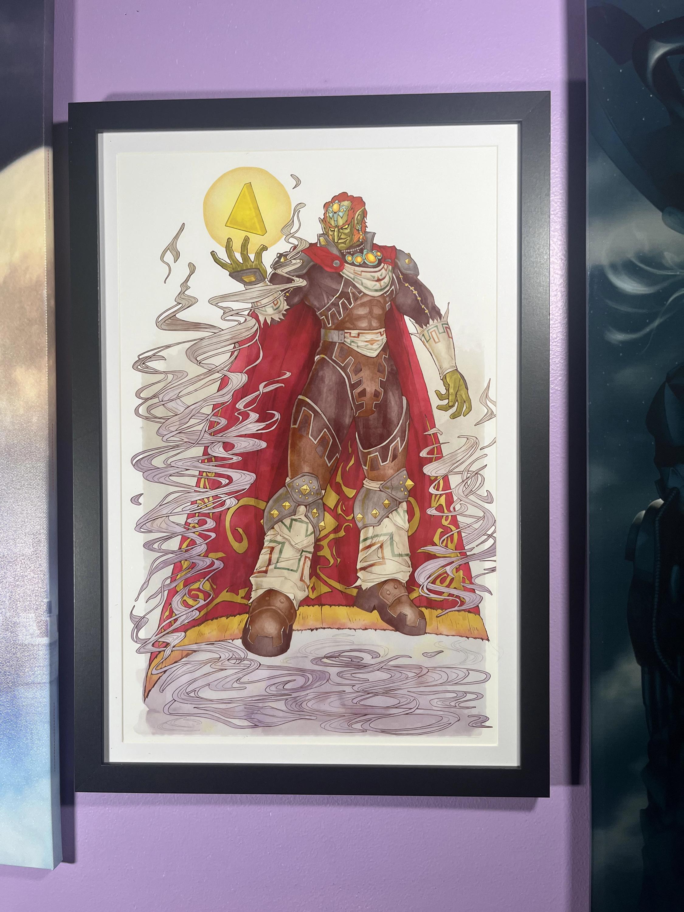 Ganon Art Print | Ocarina of Time Watercolor Poster | Zelda Villain 12x18 Ganondorf Decor