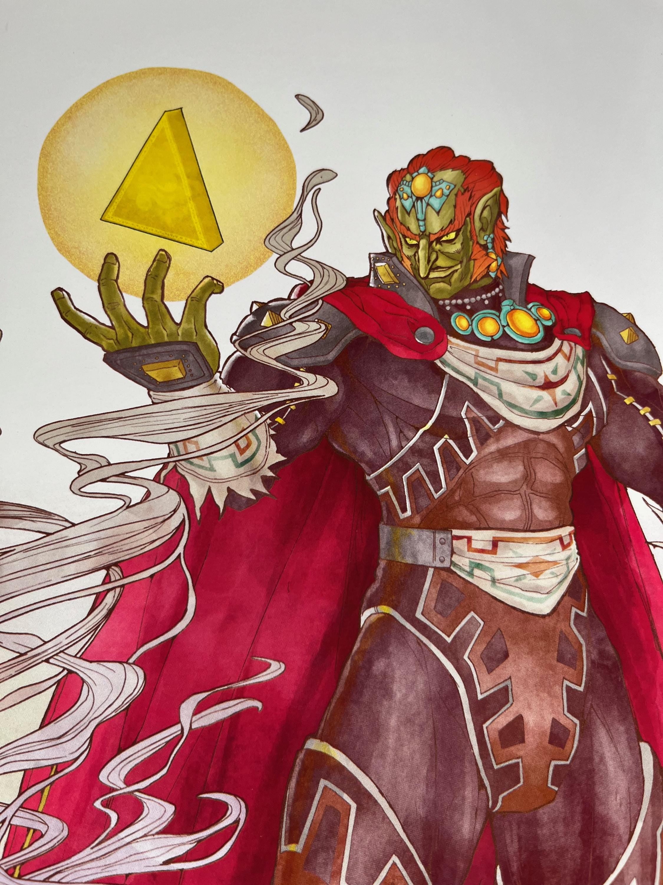 Ganon Art Print | Ocarina of Time Watercolor Poster | Zelda Villain 12x18 Ganondorf Decor