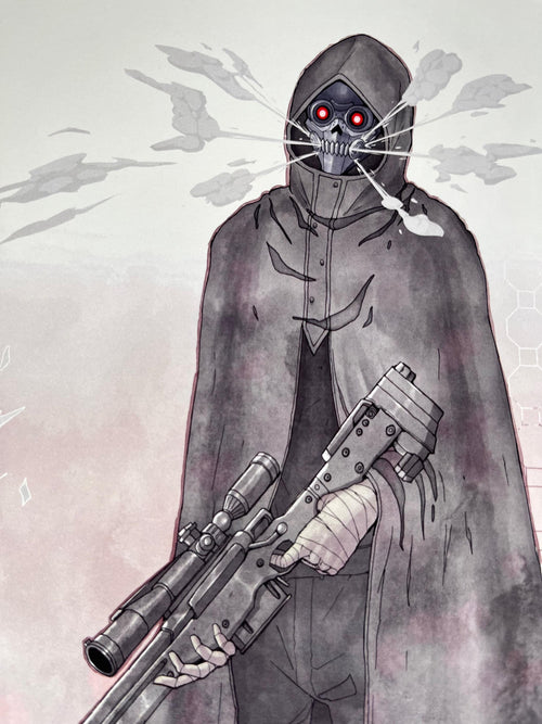 Death Gun Art Print | Sword Art Online Poster | 12x18 Watercolor SAO Decor