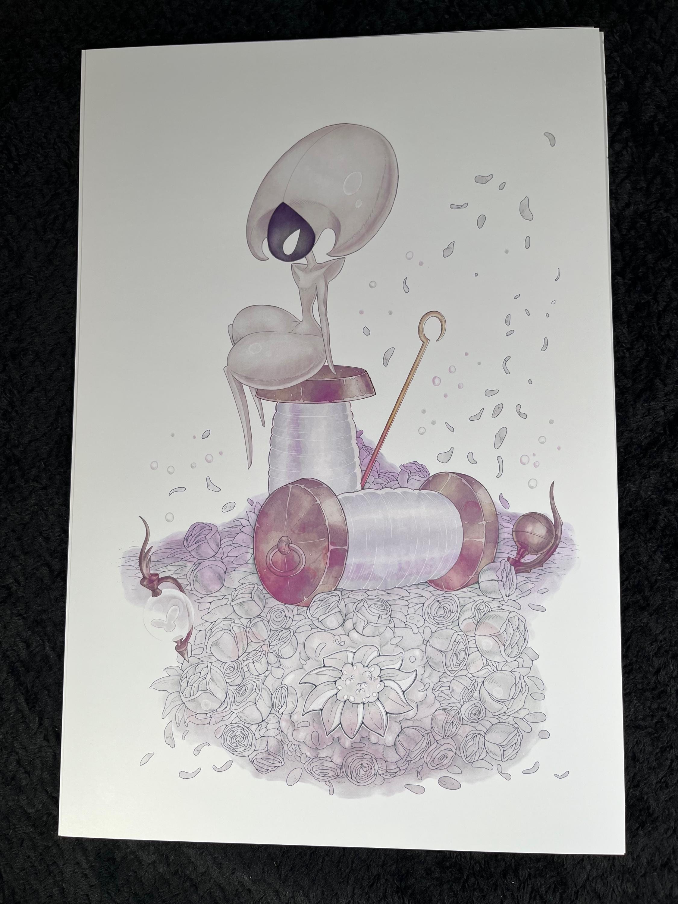 Lace Watercolor Print | Hollow Knight Silksong Watercolor | 12x18 Wall Decor