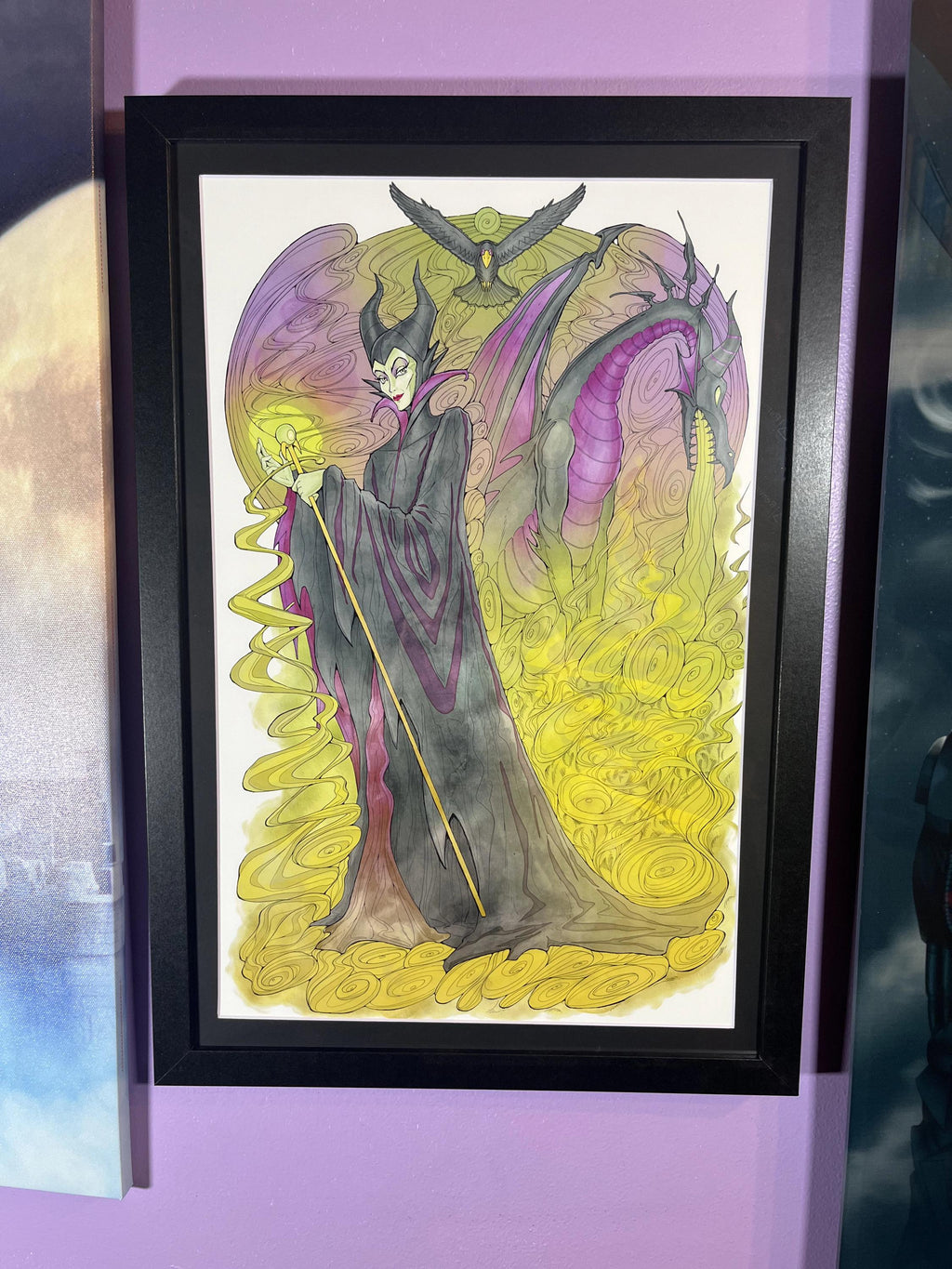 Maleficent Art Print | Sleeping Beauty Watercolor Disney Villain | 12x18 Fantasy Illustration Decor