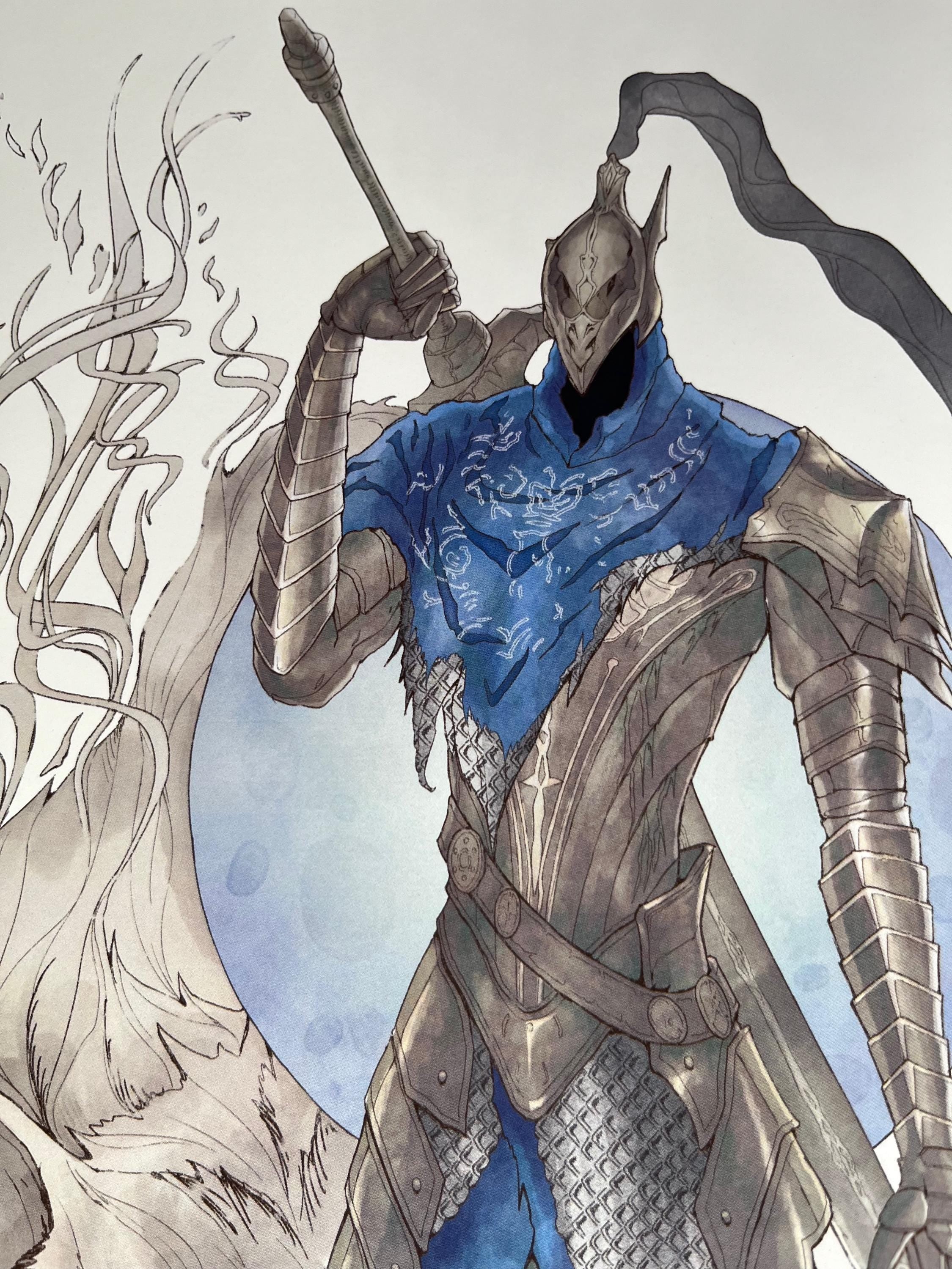 Knight Artorias Art Print | Dark Souls Gothic Watercolor | 12x18 Fantasy Wall Decor